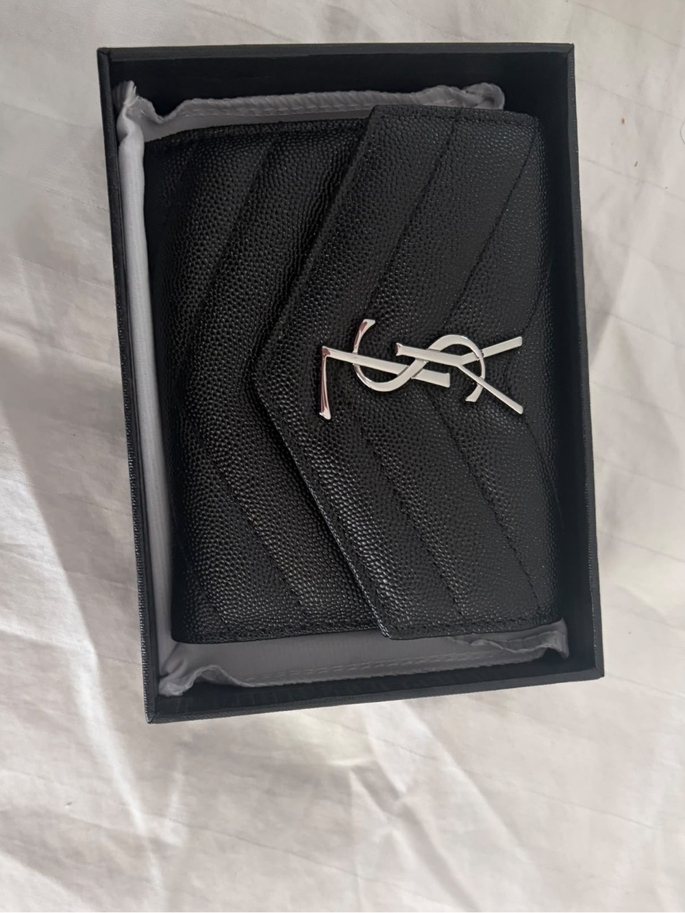 Saint Laurent Inspired Black Quilted Card Holder Wallet